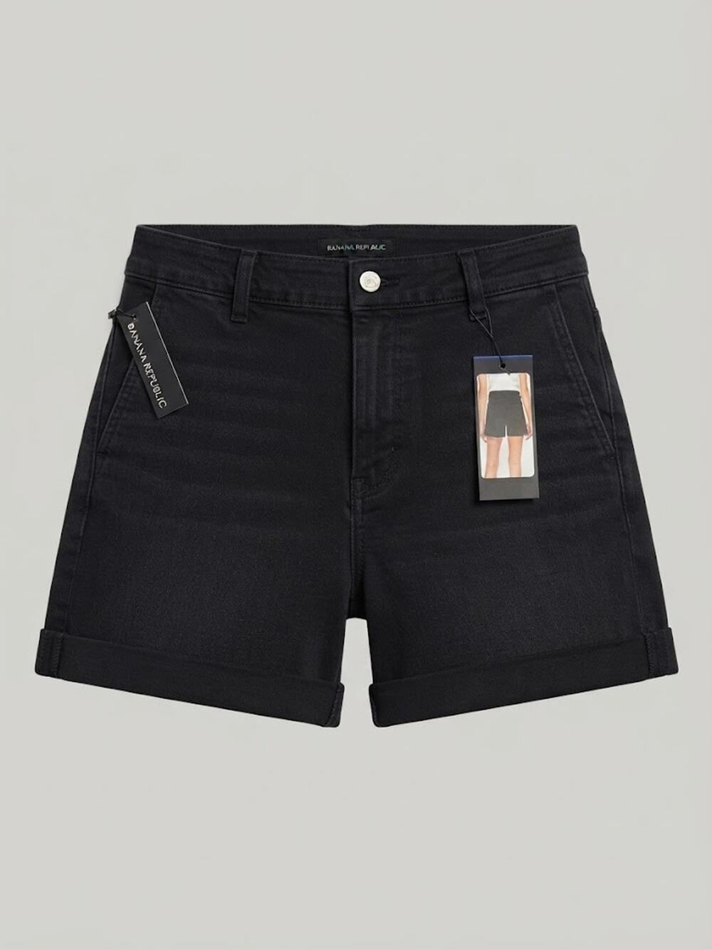 NWT Banana Republic Women's Everyday Denim Shorts Black Size 12 (4" Inseam)
